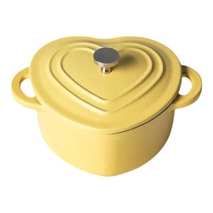 小幸福珐琅锅铸铁心形搪瓷锅家用蒸蛋不粘锅10cm奶锅煲汤锅焖烧锅