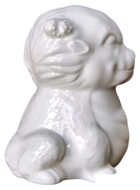 定瓷家居摆件定窑白瓷龙宠小桌摆