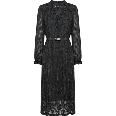 国风直筒裙小黑裙连衣裙纯色雅莹