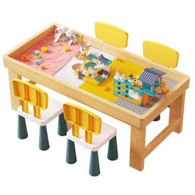 童颜象实木积木桌环保加厚板材