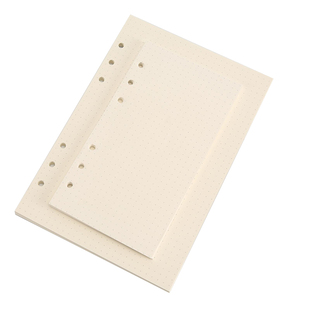 新品象牙白A5活页本替芯6孔厚B5横线9孔空白A4方格TODO点阵A6内页