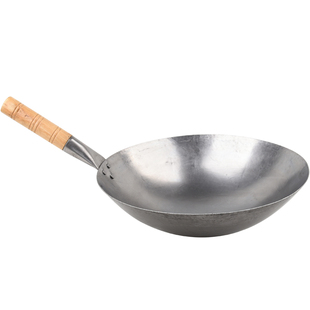 单柄炒锅铁锅燃气灶适用超轻铁锅炒锅无涂层小号纯手工铁锅饭店用