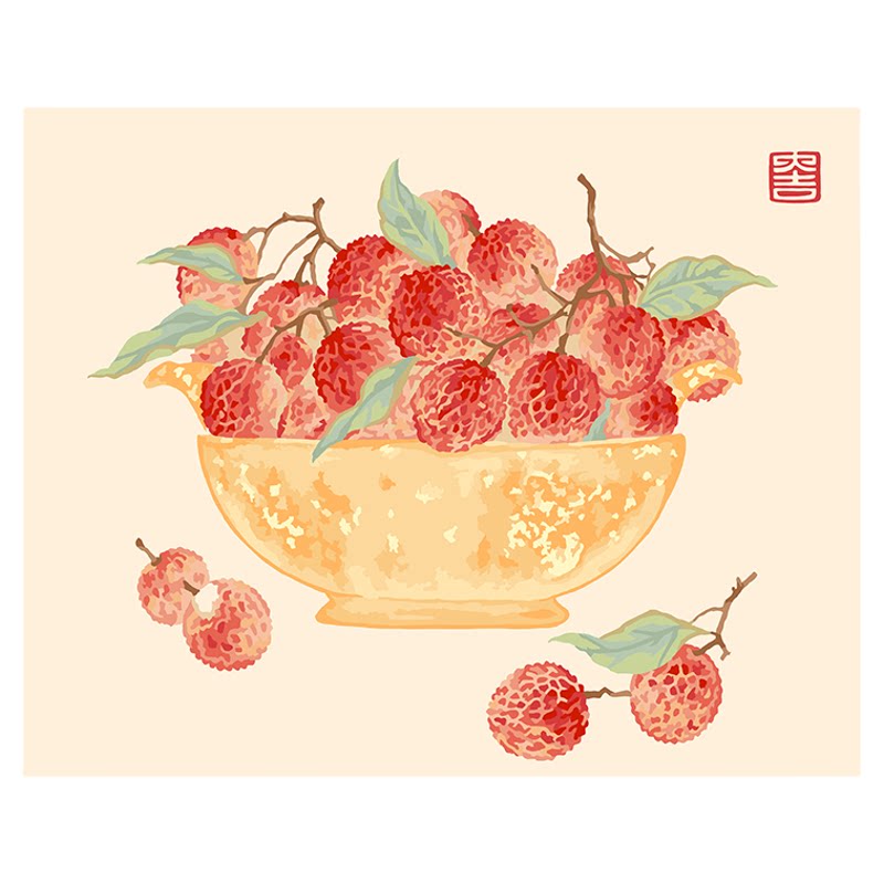 自油自画 数字油画diy手绘手工填充填色减压丙烯油彩画 顺顺利利