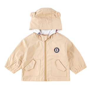 童泰春秋2026新款儿童可爱连帽上衣宝宝双层加里休闲洋气百搭外套
