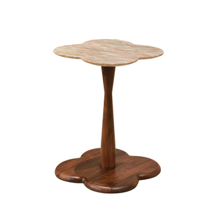 宋式美学黑胡桃木边几沙发岩板茶几新中式角几实木小茶桌家用客厅