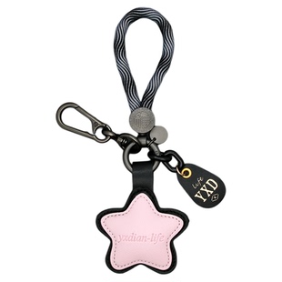 创意钥匙扣可爱ins风五角星pu皮质包包挂件汽车防丢弹簧钥匙圆环