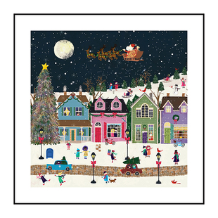 劳伦斯斯蒂芬劳瑞 简约北欧ins风火柴人圣诞节儿童房艺术装饰画