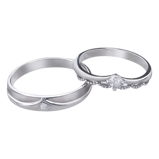 旦早天作之合戒指情侣款纯银小众设计素圈对戒结婚礼物送男女友