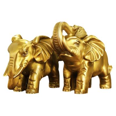 铜大象摆件一对吸水象客厅装饰品