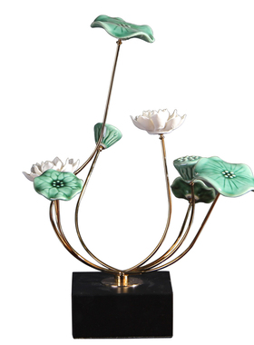荷花莲花中式摆件隔断玄关装饰品