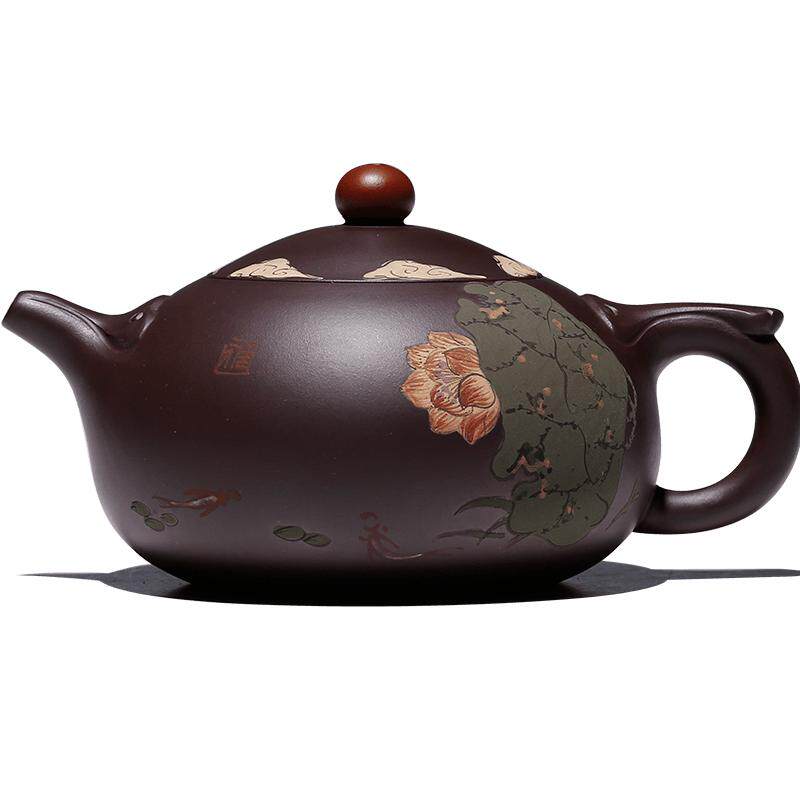 名壶秋月紫砂壶宜兴名家紫泥茶具