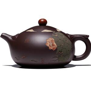 名壶秋月紫砂壶宜兴名家紫泥茶具