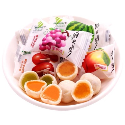 脆皮鲜乳球夹心好利源喜糖水果糖