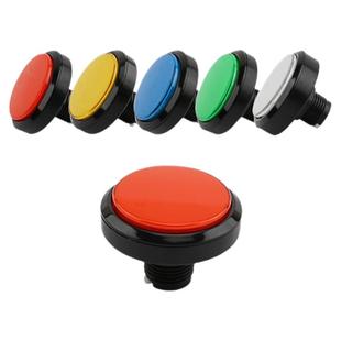 60mm平面大按钮圆形直边带灯支架微动开关投篮球机游戏机开始按键