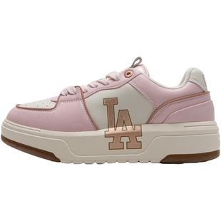 【送女友礼物】MLB粉色女鞋板鞋25冬季新款鞋子粉NY厚底鞋休闲鞋