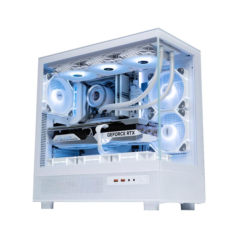 半岛铁盒应龙360海景房机箱台式机电脑atx白色水冷无立柱游戏机箱