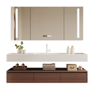 惠达酒店风岩板陶瓷无缝盆浴室柜卫生间洗漱台洗手池洗脸盆柜组合