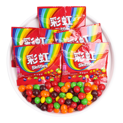 缤纷原果味彩虹糖小包装糖果零食批发网红爆款单独儿童结婚喜糖