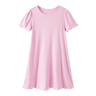 迷你巴拉巴拉女童亲肤睡裙夏季新款宝宝柔弹甜美透气家居服裙子