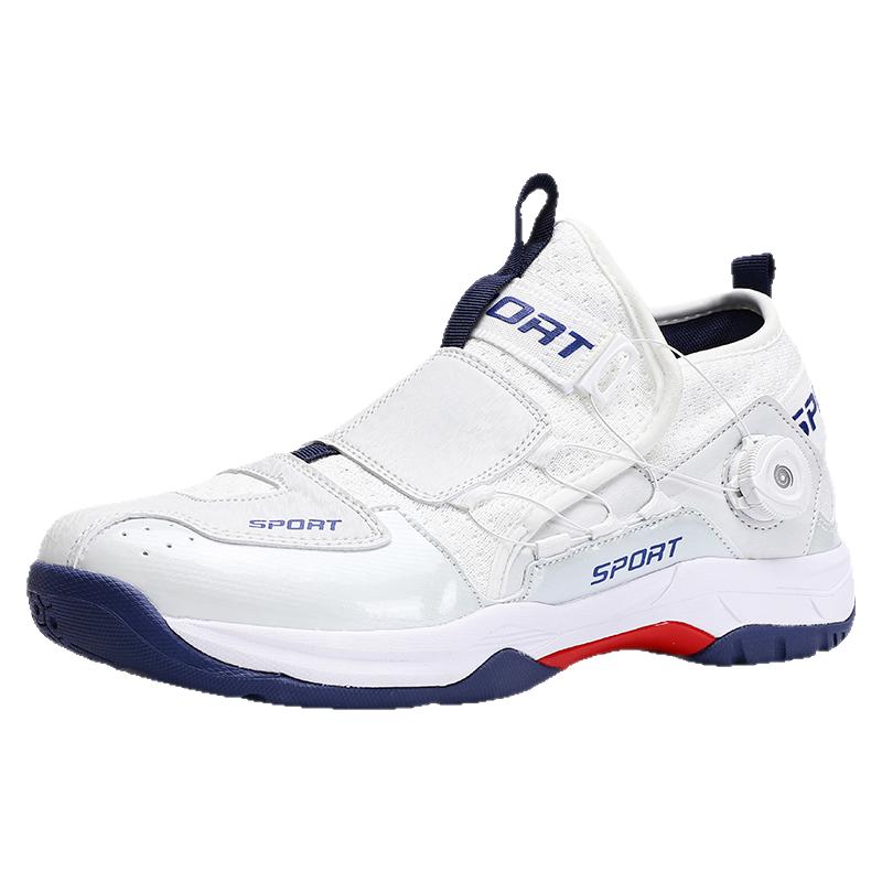 羽毛球鞋男女款旋转纽扣防滑耐磨儿童学生轻便透气乒乓球训练鞋秋