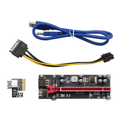 DIEWU【加屏蔽】PCI-E1x转16x显卡专用延长线 PCIE16X转1X延长线