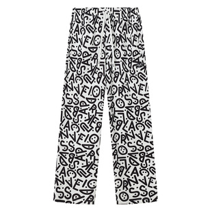 维动波潮花裤子九分男夏秋薄款美式篮球训练运动长裤直筒休闲卫裤