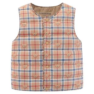 波姆熊2025秋冬季新款儿童宝宝轻薄保暖羽绒马甲马夹男童时尚坎肩