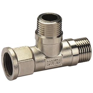 4分内外丝活接三通燃气管热水器活结铜三通活接头水管接头侧活接