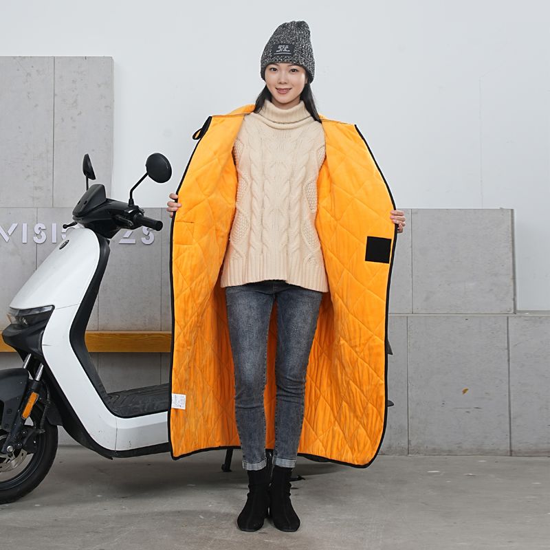 新款电动车挡风衣秋冬季长款男女电瓶车挡风被加绒防寒保暖防风被