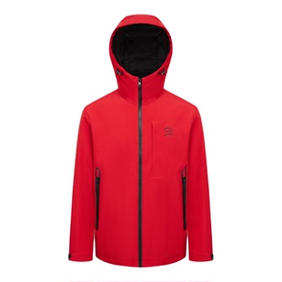 【白鸭绒】德鲨红色保暖连帽羽绒服男青年2025冬新款休闲轻薄外套