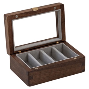 一纪迷你小盒子实木精致收纳盒多格便携印章盒私人落款书画书法