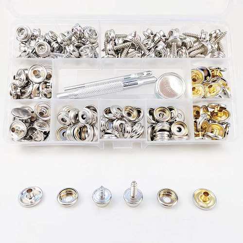 跨境10mm和15mm不锈钢螺丝铜大白篷布扣扣固定套装按扣四合金属