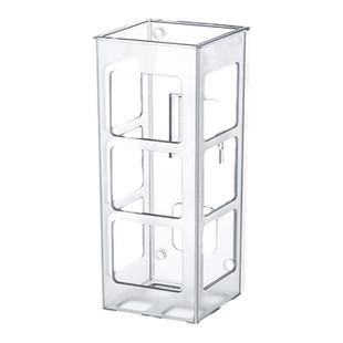 卷发棒专用柜门后收纳架粘贴式置物架方形镂空整理筒日式磨砂透明