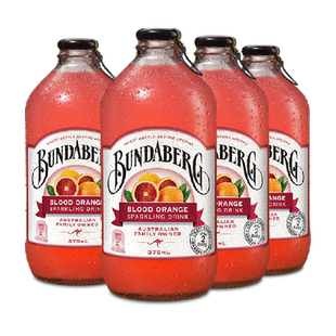 Bundaberg宾得宝澳洲进口血橙味风味汽水375ml*4果汁气泡水饮料