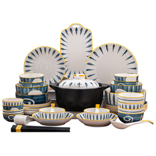 青瑶单品2026年新款釉下彩高温瓷餐具碗筷盘高级感侘寂风碗碟家用