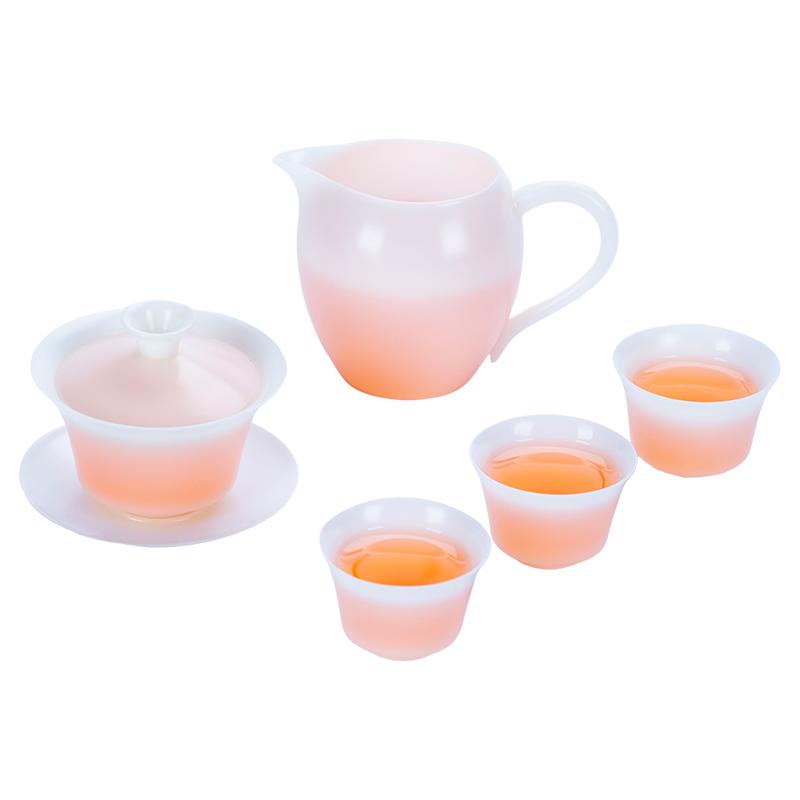 钰铨龙门超薄胎品茶马蹄盖碗套组