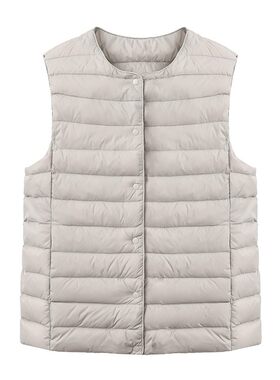 轻薄羽绒服马甲背心女内胆圆领