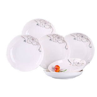 盘子套装6个菜盘组合 家用餐盘子创意餐具蒸鱼盘陶瓷饭盘汤碟子