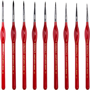 柏伦斯勾线笔水彩红杆软毛笔特细极细手绘描线画笔油画水粉纺织丙烯国画颜料工笔画专业描边沟边学生美术专用