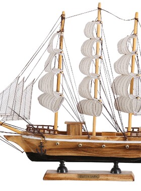 中古风复古帆船摆件高级感小众