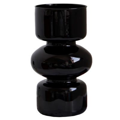 颜品北欧玻璃黑色小花瓶