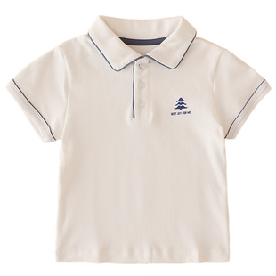 【断码清仓】儿童polo衫白色校服短袖幼儿园演出服男女童上衣宝宝