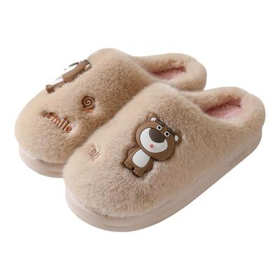 2025新款棉拖鞋女秋冬季保暖居家用EVA厚底防滑情侣毛毛拖鞋男士