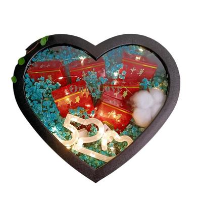 满天星永生花爱心礼盒情侣礼物