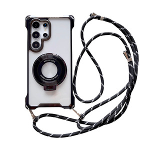 磁吸支架适用三星s24ultra手机壳s23plus四角气囊s25+带挂绳s21fe斜挎可背A56防摔a35硅胶a52a33保护套新款女