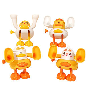 上链发条玩具翻跟头的小鸭子可爱仿真发条小鸡跳跳会跑的玩具儿童