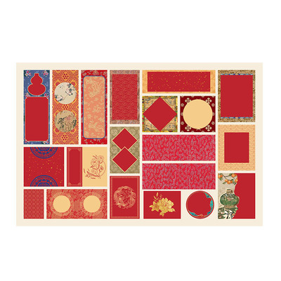 2026年不干胶自粘迷你宣纸小对联纸贴纸手写对联纸专用纸空白福字斗方红纸自写春联纸diy手工手机壳冰箱贴