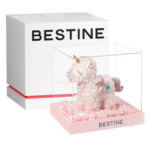 情人节礼物柏治廷永生花高级真花独角兽礼盒摆件新婚生日马年礼物