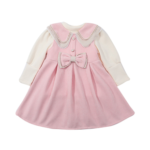 女童连衣裙套装秋冬款2026新款加绒儿童公主裙女孩洋气春秋季裙子