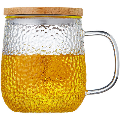 美斯尼锤纹玻璃杯简约过滤花茶杯